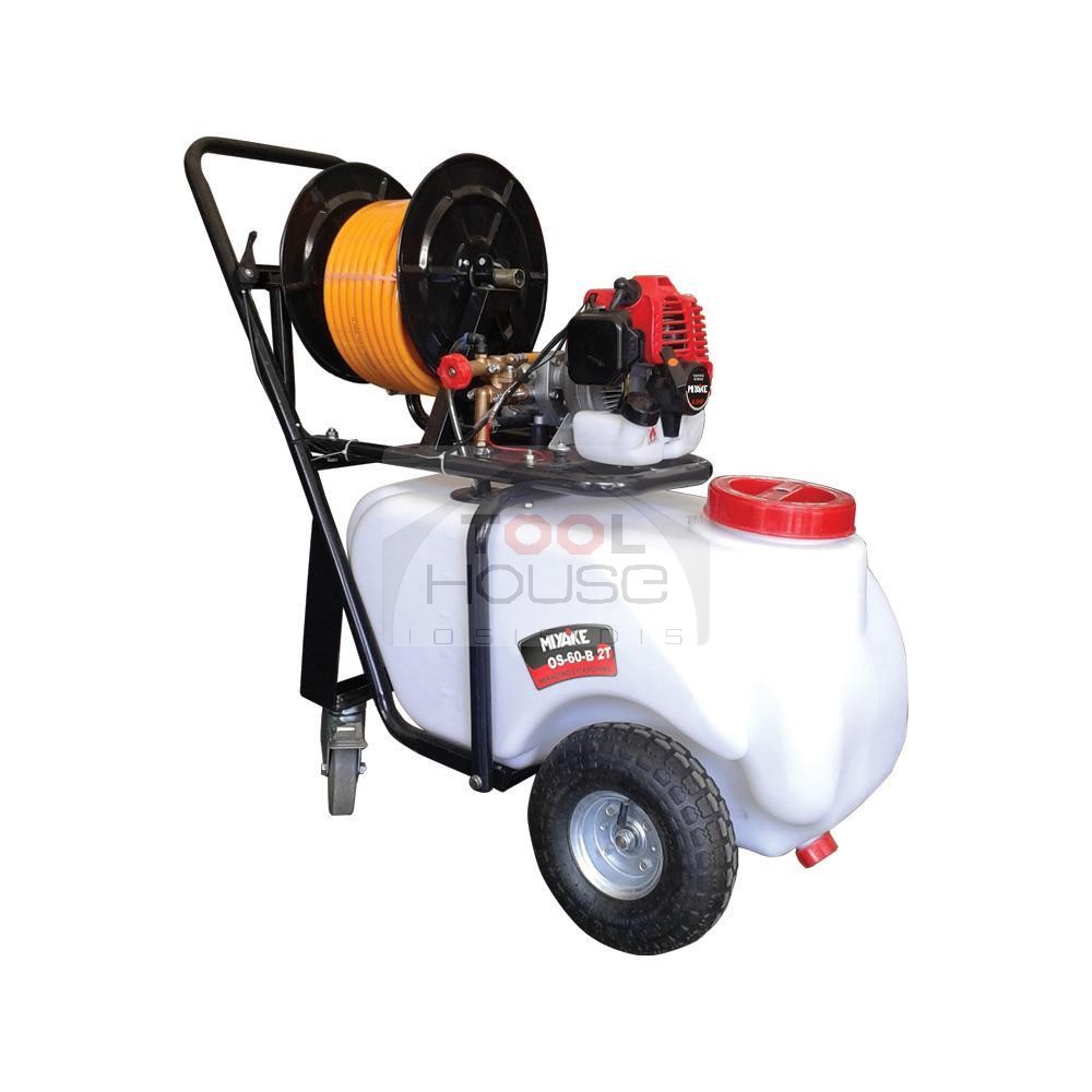MIYAKE OS 60 B 2T Ψεκαστικό συγκρότημα βενζίνης με βυτίο 60lt, σε βάση με χερούλι και 3 τροχούς 205231
