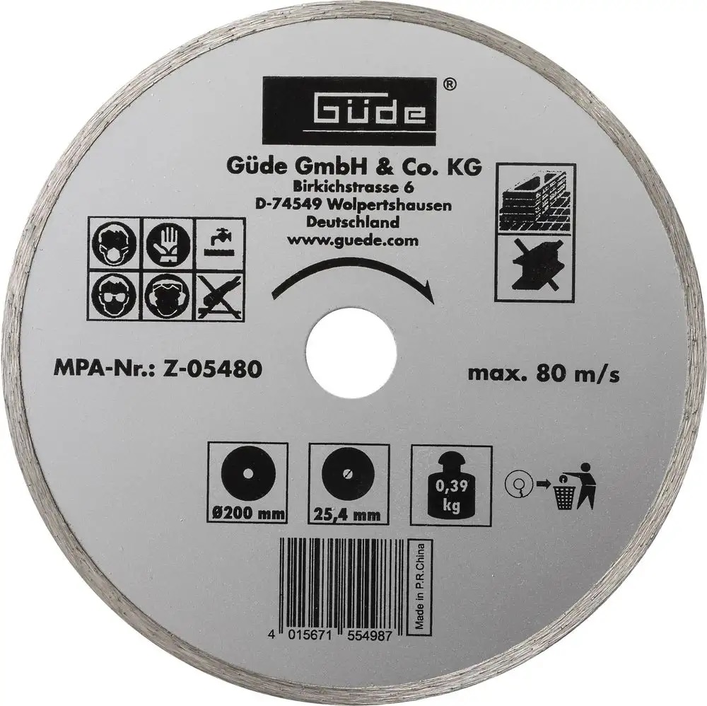 GUEDE 55498 Διαμαντόδισκος 200x25.4 mm