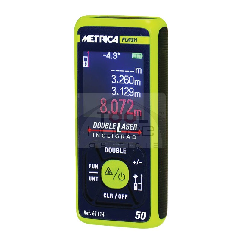 METRICA M61114 Μετρητής απόστασης laser με 2 λέιζερ, 50m