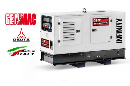 GENMAC Infinity G20DS - Γεννήτρια Πετρελαίου, Αθόρυβη, Αυτονομία 13h, 400V, 22.0kVA, DEUTZ, Μίζα