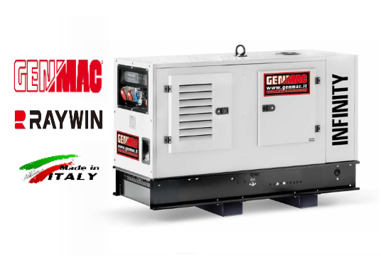 GENMAC Infinity G20RS-E3 - Γεννήτρια Πετρελαίου, Αθόρυβη, Αυτονομία 13h, 400V, 22,0kVA, RAYWIN, Μίζα