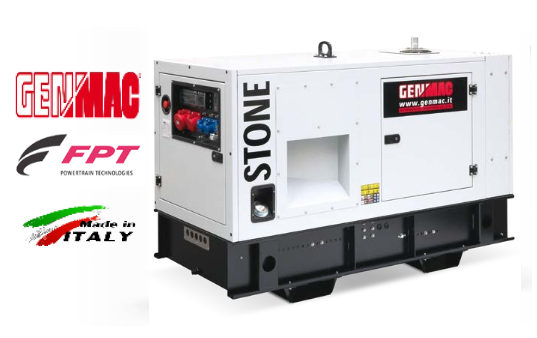 GENMAC Stone-Rent G45IS-M - Γεννήτρια Πετρελαίου, Αθόρυβη, Αυτονομία 8h, 400V, 50,0kVA, FPT Iveco, Μίζα